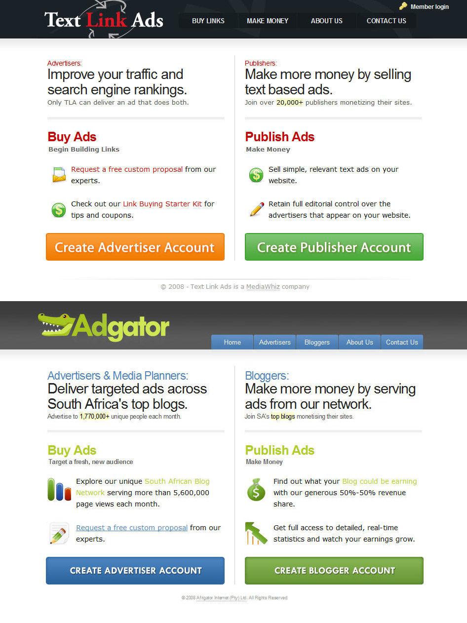 Adgator vs Text Link Ads
